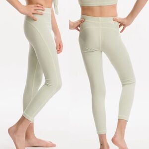 Zyia Active Spearmint Striped Leggings Girls Size 10-11